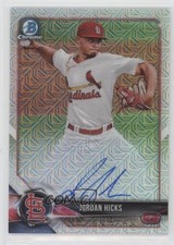 2018 Bowman Mega Box Chrome Mojo Refractor Auto Jordan Hicks #BMA-JH Auto 1v3