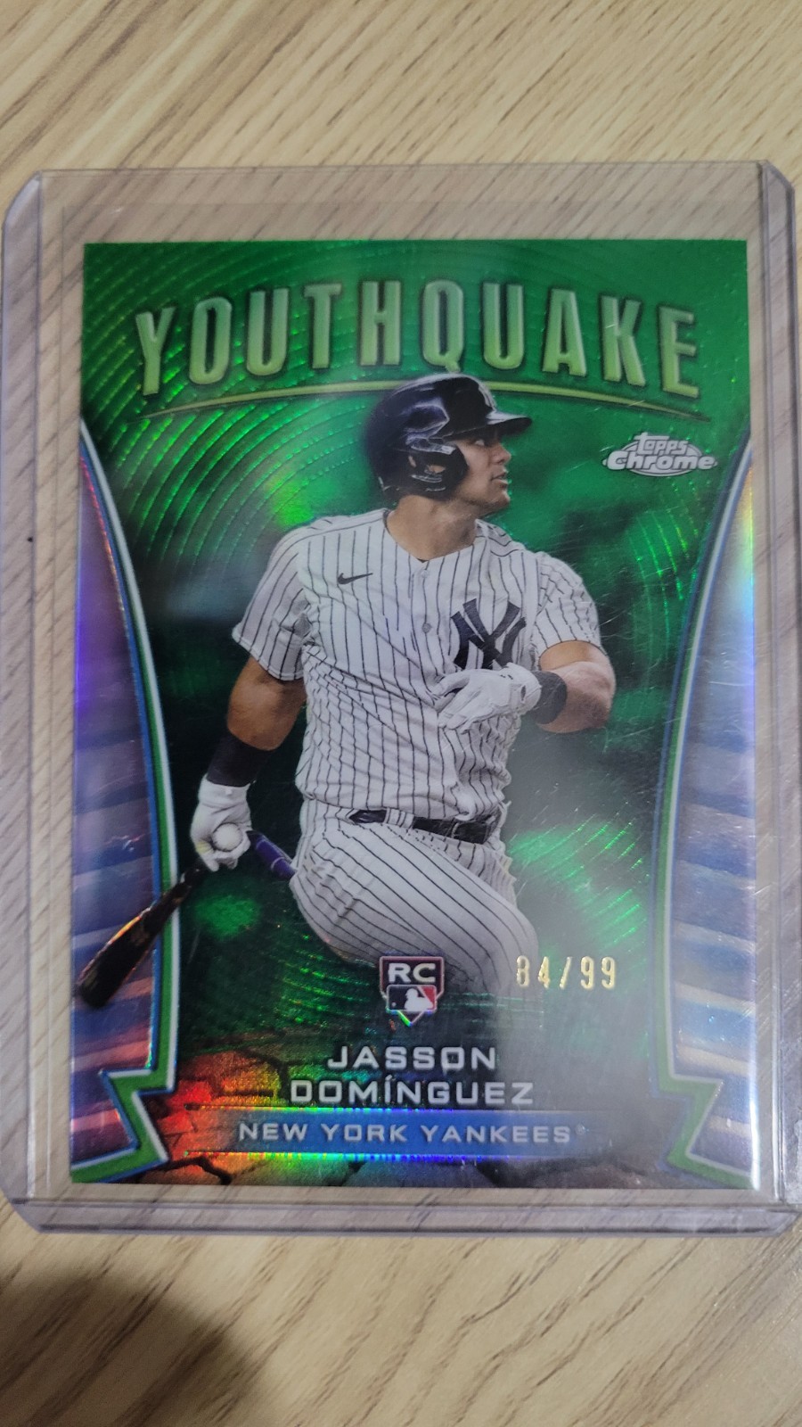 2024 Topps Chrome - Youthquake Jasson Dominguez #YQ-10 Green Refractor /99 (RC)