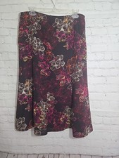 Y2k 90s Midi Skirt dark Floral Purple Whimsigoth CottageCore Romantic Fairy