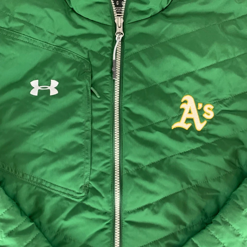 Oakland Athletics MLB Under Armour Storm Gear Quilted Full Zip Jacket Mens Large - Image 2 of 4
