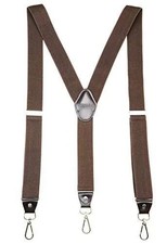 Mens Suspenders with Swivel Hooks on Belt Loops Heavy Duty Big and Tall Coffee