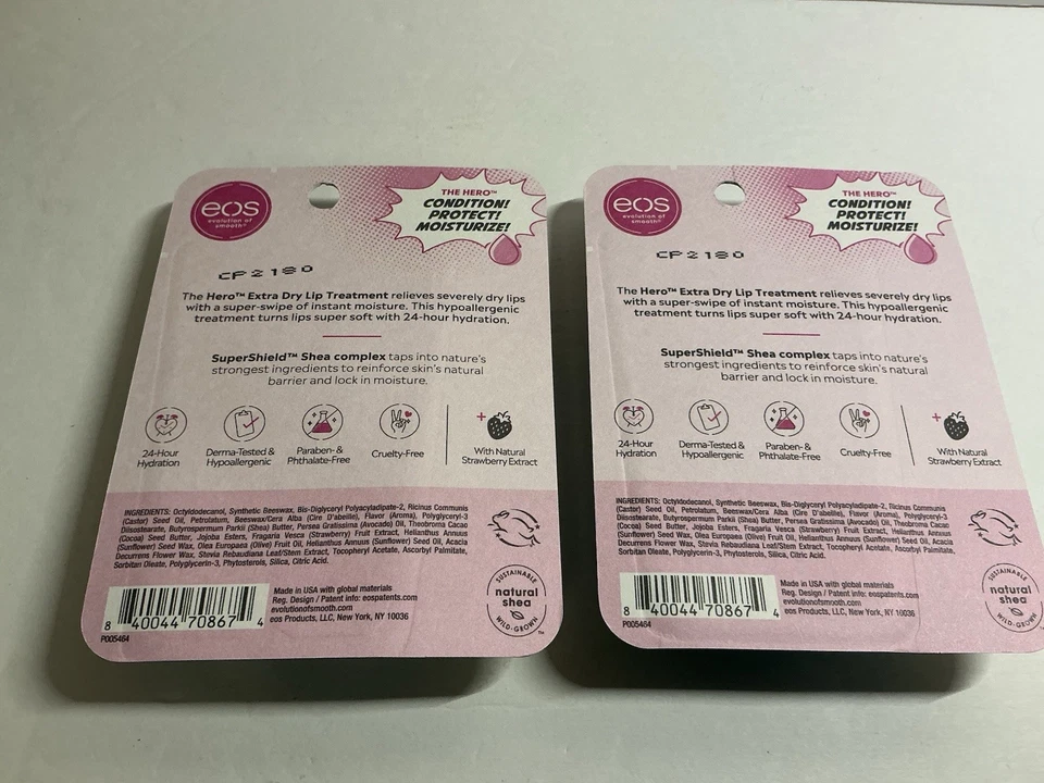2 X EOS Condición + Proteger Labios Reparación Extra Seco Tratamiento Labial Dúo - 4 Tubos Nuevo en Caja Foto 2 de 2