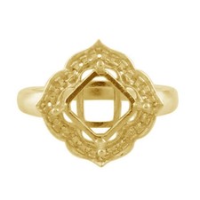 Semi Mount Faceted 8MM Sterling Silver Ring for Women/Girls, Silver Mount Ring