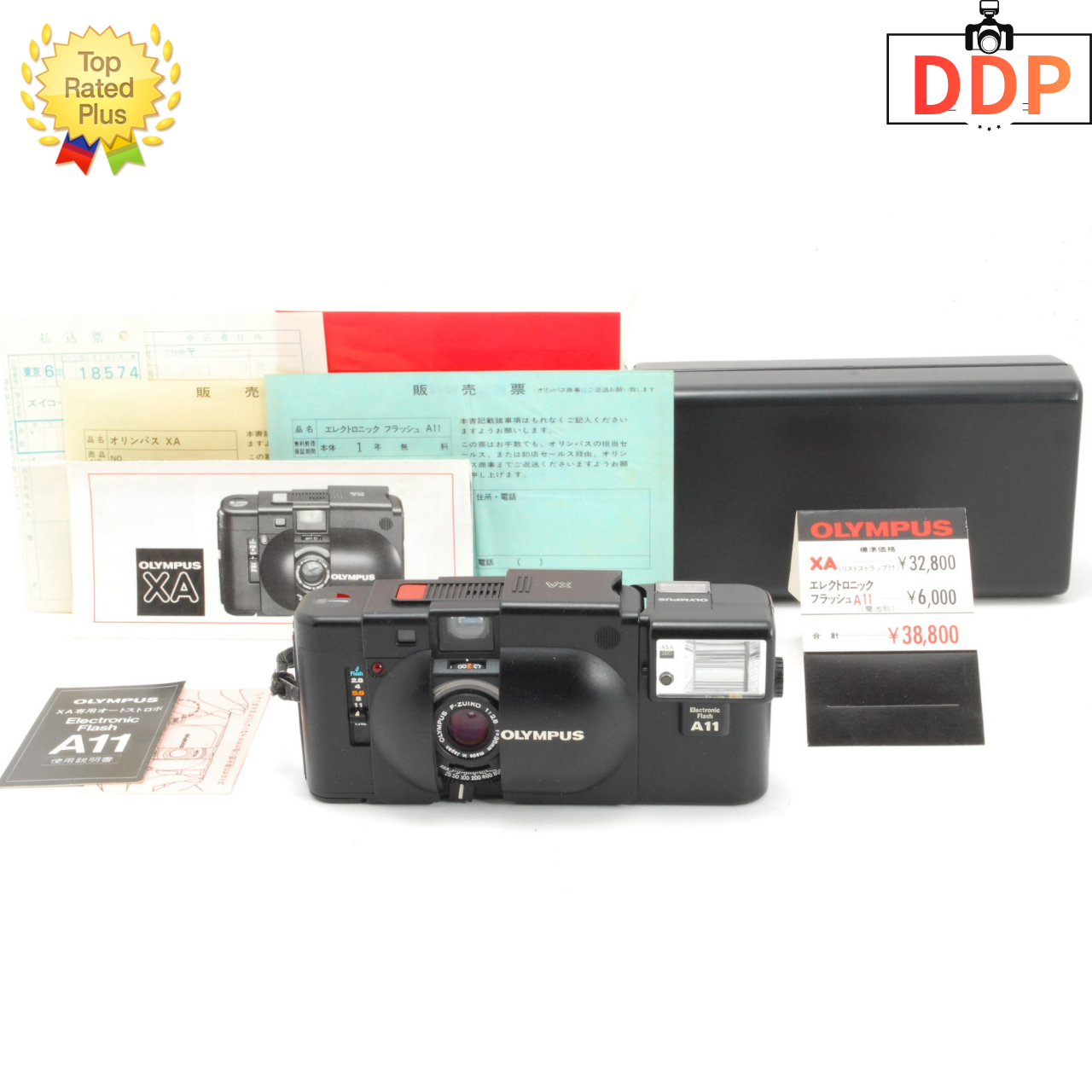 Meter OK!! [NEAR MINT w/Case] Olympus XA Rangefinder A11 Flash Film Camera JAPAN