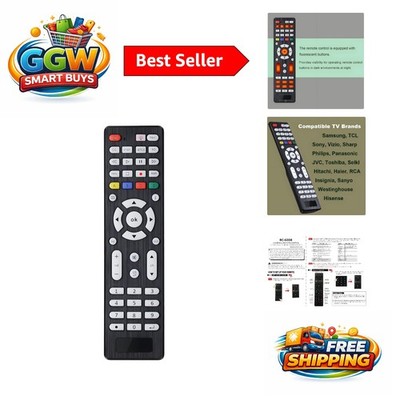 Backlit Universal Remote for Most TV Brands   Easy-to-Use, Infrared Connectivity