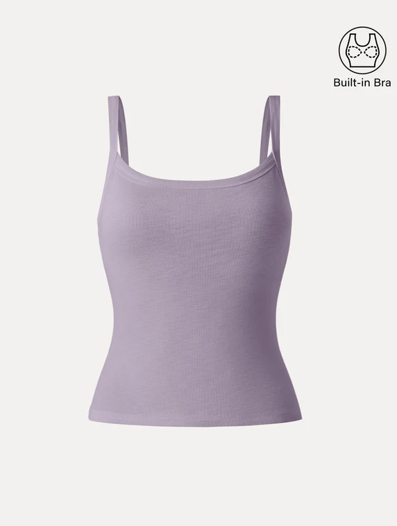 OGL Everyday Cotton Low Back New Airy Bra Tank, Purple Fog