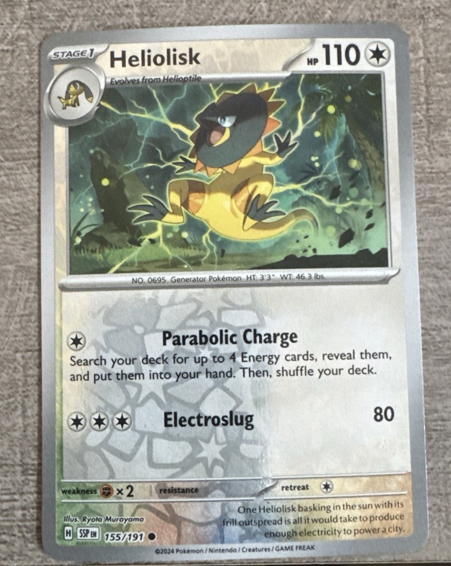 Pokemon - Heliolisk - 155/191 Scarlet & Violet Surging Sparks Reverse Holo