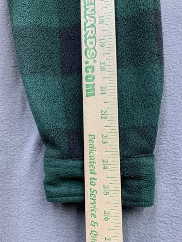 Boston Traders Sherpa Fleece Lined Shirt Mens XL Green Check Double Chest Pocket - Picture 6 of 17