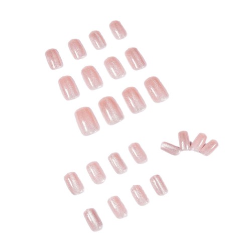 24pcs Cat's Eye False Nail Short Square Press On Nails For Nail Art Reusable - Bild 8 von 12