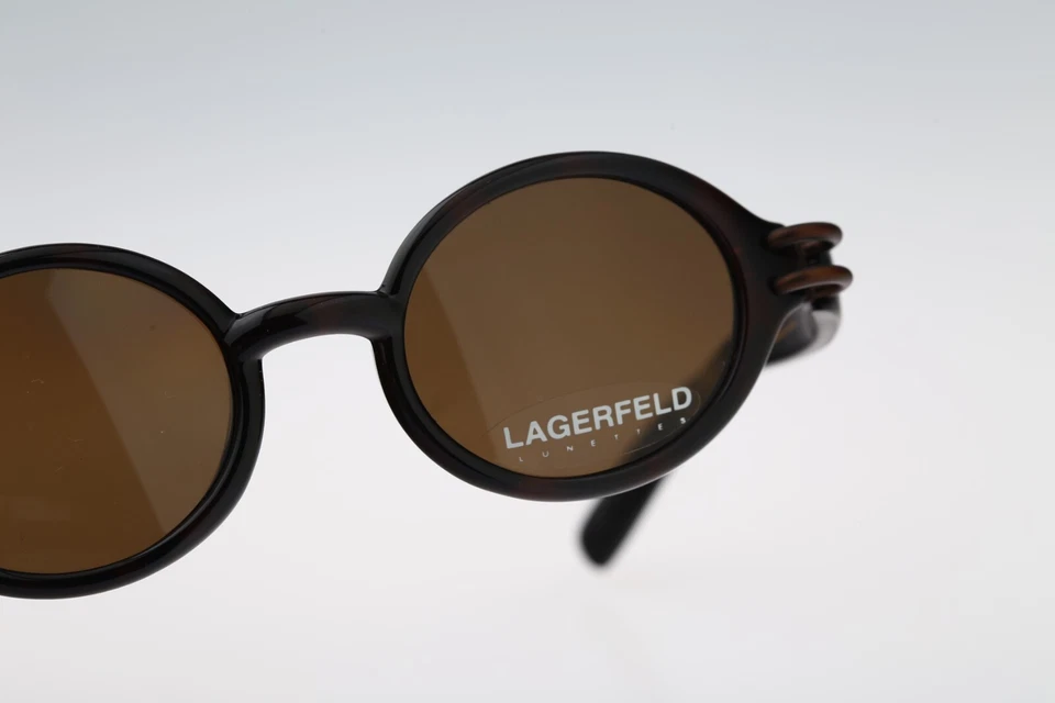 Gafas de sol redondas Lagerfeld 4131 20 vintage años 90 círculo tortuga para hombre y mujer nuevas de stock Foto 4 de 4