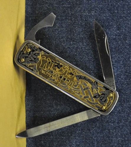 "EKA" Vintage c.1971's Swedish Brass handles Folding Pocket Knife - Picture 3 of 12