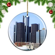 USA America GM Renaissance Center DetroitChristmas ornament city travel souvenir