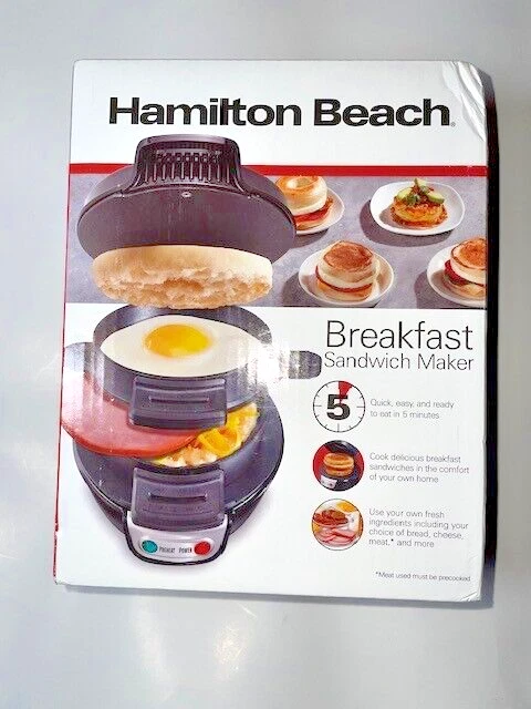 Hamilton Beach Breakfast Sandwich Maker with Egg Cooker Ring, 25477