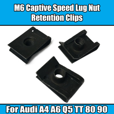 10x M6 Clips For Audi A4 A6 Q5 TT 80 90 Retention Spring Captive Speed ...