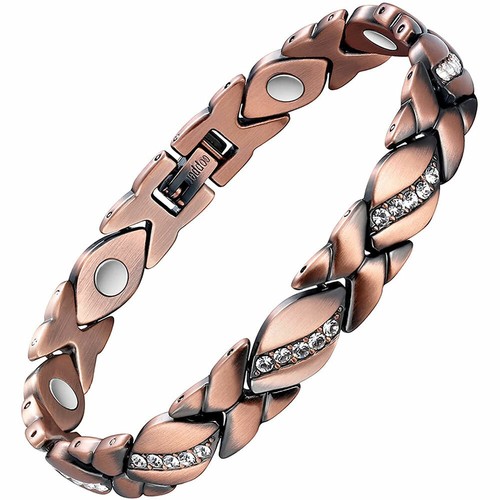 Bracciale Magnetico Donna Puro Rame Per Artrite Guarigione Polsino Carpale - Foto 5 di 10