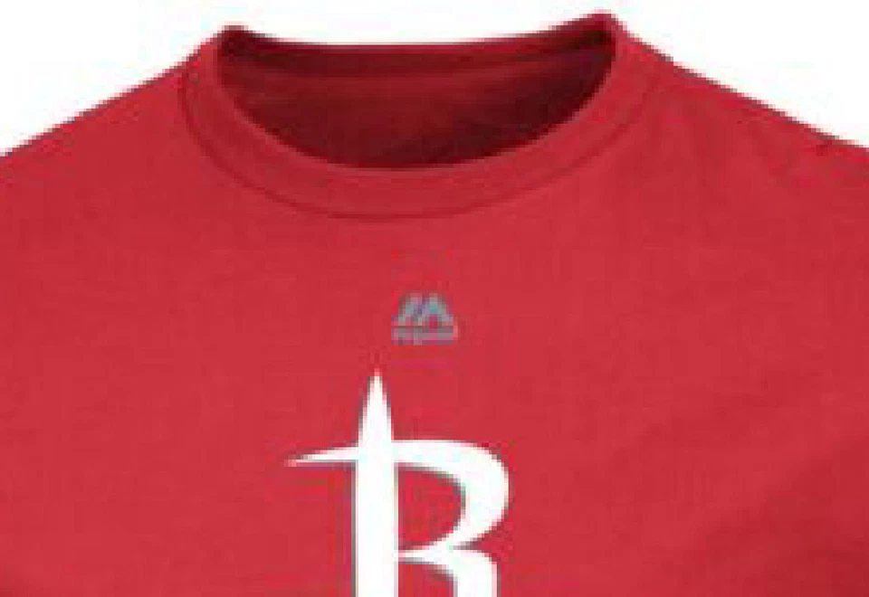 Houston Rockets Mens Red Majestic Logo 2 Long Sleeve T Shirt - Image 2 of 4