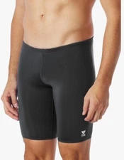 TYR Men's Durafast Elite Solid Jammer Swimsuit Black Size 38 Swimming NEW NWT