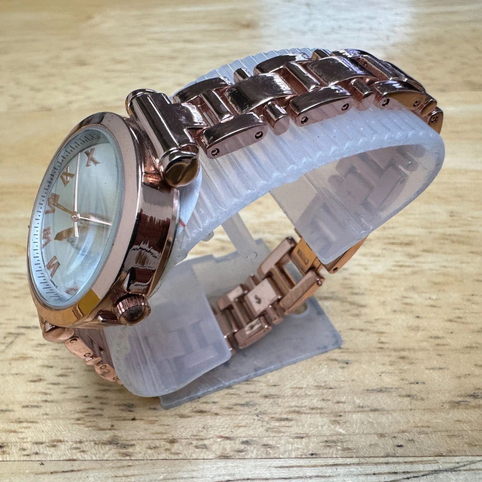 Adrienne Vittadini Reloj de Cuarzo Mujer Oro Rosa Diamante Genuino Batería Nueva Foto 4 de 4