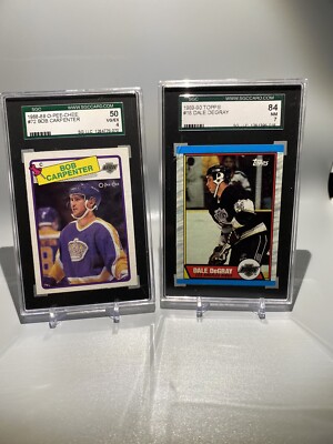LOS ANGELES KINGS TOPPS Graded HOCKEY TEAM LOT Dale Degray, Bob Carpenter
