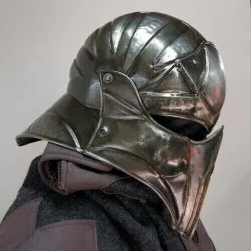 X-mas Blackened 18 Gauge Metal Medieval Legionnaire Fantasy Helmet Gift Item New - Picture 1 of 9