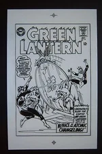 Large Original Production Art GREEN LANTERN #38 cover, GIL KANE art, 11x17