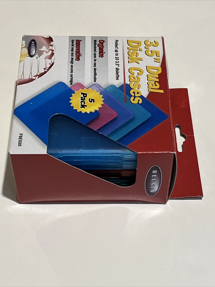 Belkin Paquete de 5 Estuche de Disquete Doble 3.5 Almacenamiento de Medios F8E020 Multicolor  Foto 3 de 4