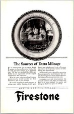 PRINT AD 1922 Firestone Cord Tires Sources of Extra Mileage 6.75 x 10