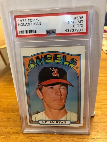 1972 Topps Baseball Card Nolan Ryan #595 PSA 8 NM-MT OC