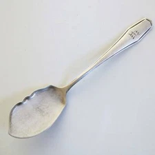 ALVIN JELLY SERVER SPOON - Hampton Pattern - STERLING SILVER - Monogram "M"