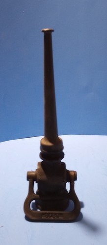 Antique Brass Metal Powhatan B & I Works Ranson, W. Va. Fire Hose Nozzle - Picture 7 of 11