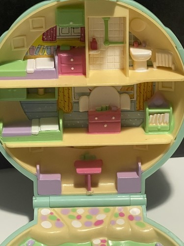 Estuche Polly Pocket Beach House Bluebird 1989 De Colección Bluebird Azul Sin Figuras - Imagen 4 de 9