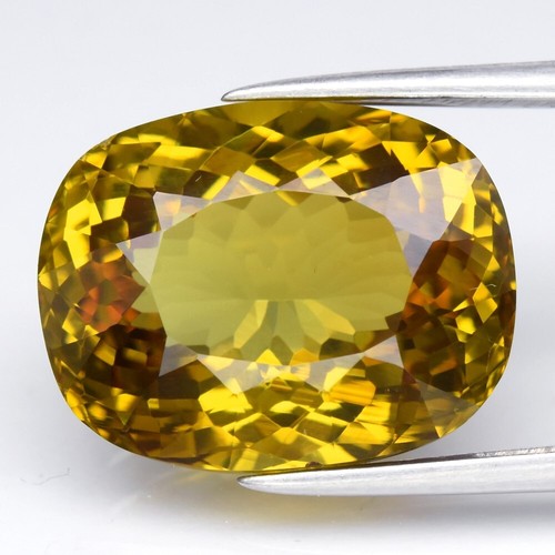 π Big! 8.84ct VVS Cushion Natural Greenish Yellow Grossular Garnet - Mali Gem