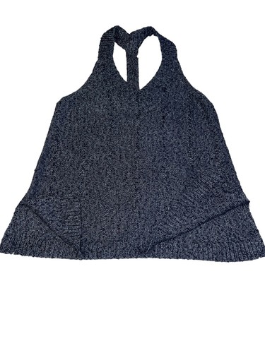 Hollister Sweater Knit tank Top size Medium Blue Soft T Back, V-neck - Picture 10 of 12