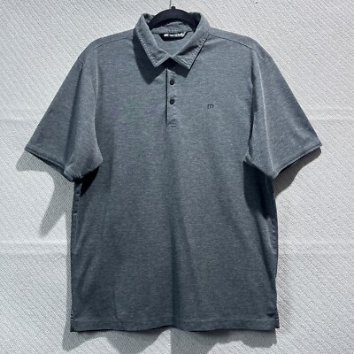 Travis Matthew Polo Shirt Mens Large Gray Performance Golf Activewear College