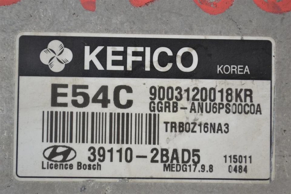 391102BAD5 Hyundai Accent 2012-2014 Unidade de Controle do Motor Módulo ECU 5F4 202 B6 - Imagem 2 de 4