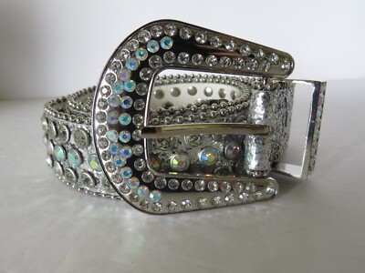 Silver Rhinestone Metallic Belt Round Crystal Metallic Leather Belt - Silver | Boston Proper main image 3