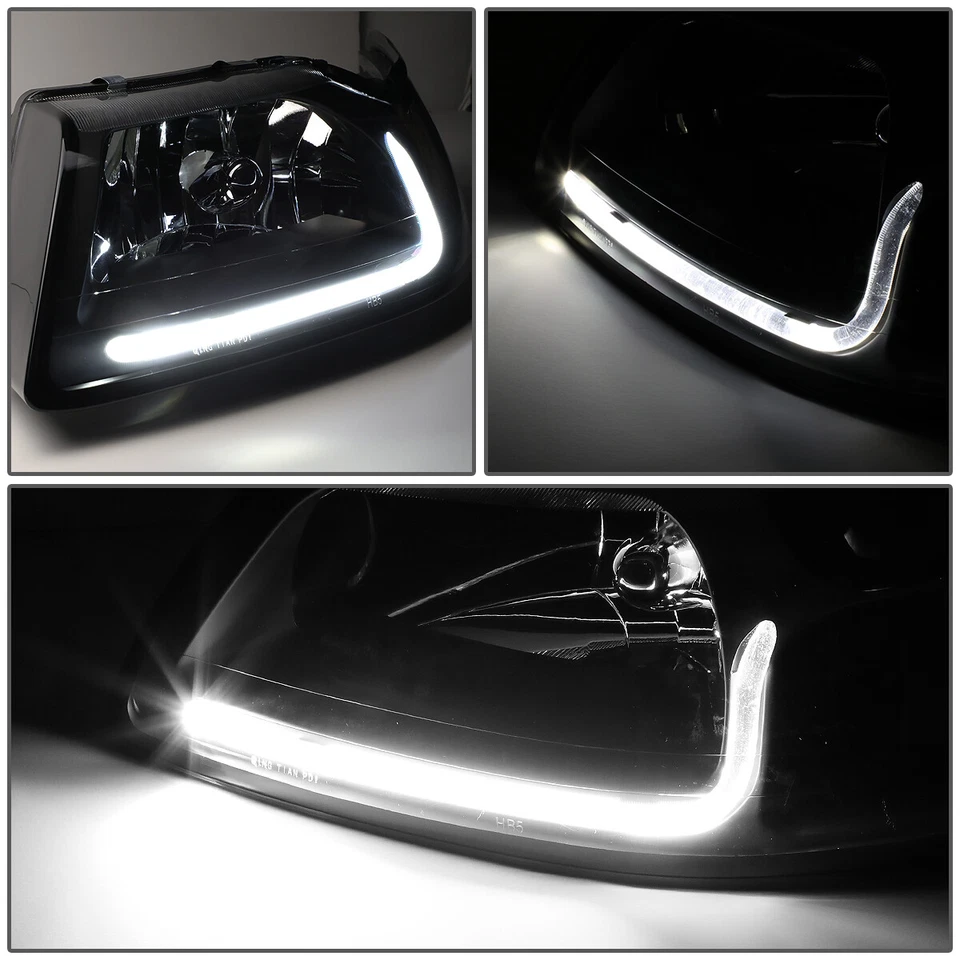 PARA FORD MUSTANG 1999-2004 LED DRL BARRA L NEGRO/SEÑAL CLARA FAROS + HERRAMIENTAS Foto 3 de 4