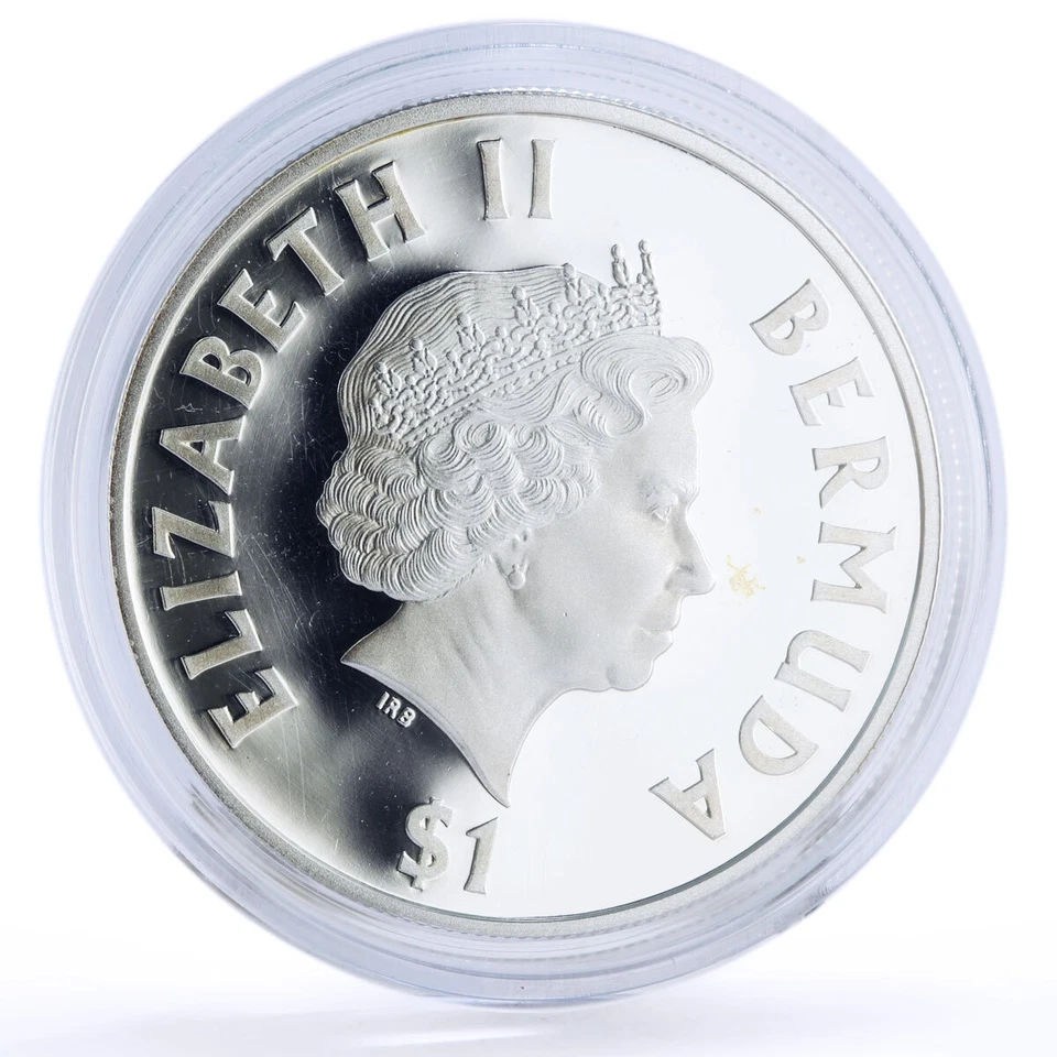 Bermuda 1 dollar Seafaring Ship Clipper Tall Ships proof silver coin 2000 - Image 4 of 4