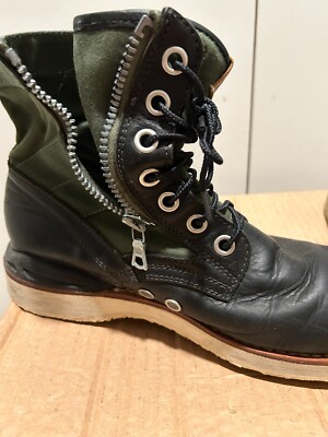 Visvim 7 Hole 73 Folk Boots Veggie Tan Black Olive Used size Visvim 7 Hole 73 Folk Boots Veggie Tan Black Olive Used size