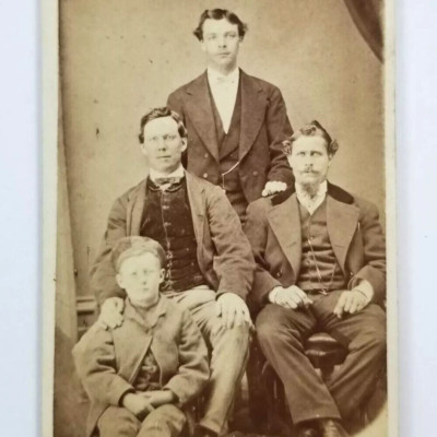 CDV Photograph Multiple Generations Of Men In Family