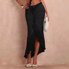 Skirt Elastic Waistband Long S - M Falda Larga Elegante