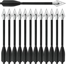 12Pcs Crossbow Bolts 6.5" Aluminium Arrows Broadhead Hunting Mini Archery Pistol