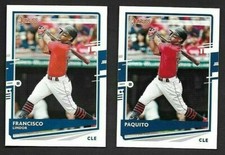 2020 Donruss #148 Francisco Lindor 2 Card Lot, Base + Paquito Nickname Variation