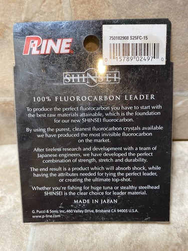 PLINE Shinsei 100% Fluorocarbon Leader (NIB) 15lb 27 Yards Japan Made - Picture 2 of 4