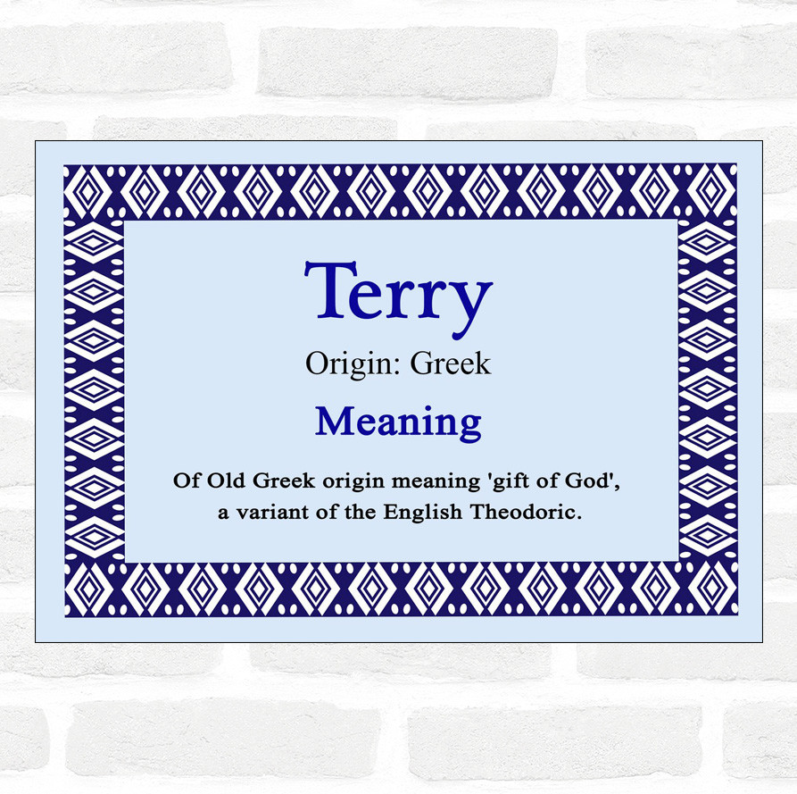 Terry Name Meaning Blue Certificate | eBay