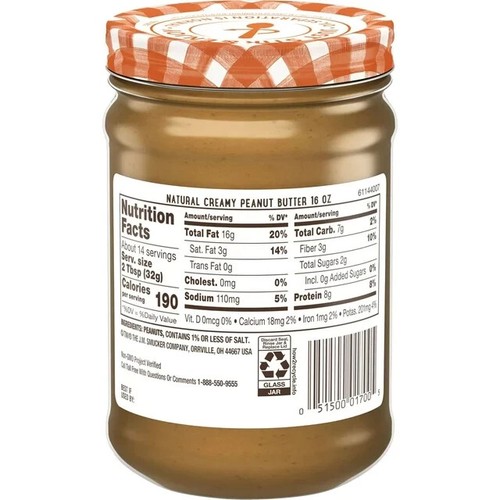 Smucker's natürliche cremige Erdnussbutter cremig - 6er Pack, je 16 Unzen - Bild 23 von 24