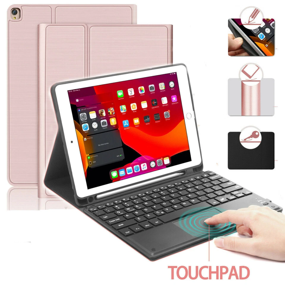 For iPad 5/6/7/8/9th Air5 Pro 12.9" 11" Bluetooth Backlit Keyboard Case Touchpad - Image 2 of 4