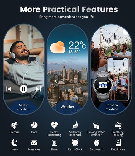 Reloj Inteligente de Mujer Hombre para Samsung Android y Bluetooth - Picture 8 of 16