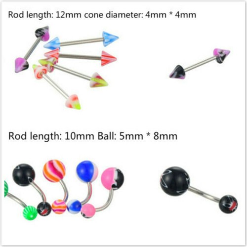 105Pcs Wholesale Bulk lots Body Piercing Eyebrow Jewelry Belly Tongue Bar Ring.. - Picture 8 of 14