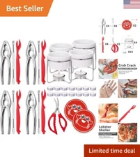 33 Pcs Crab Crackers and Tools Set with 4 Crab leg Crackers, 4 Crab Forks, 4 ...